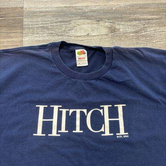 Vintage Y2K Hitch Fruit Of The Loom Blue Mens XL Crewneck Movie Promo T-Shirt - Picture 2 of 9